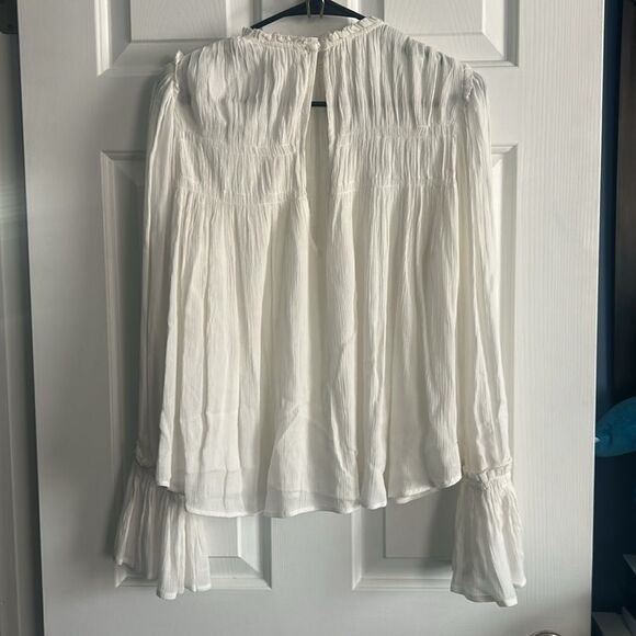 Free People Kelsey Sheer Peasant Bell Sleeve Blouse Size S - Picture 7 of 7